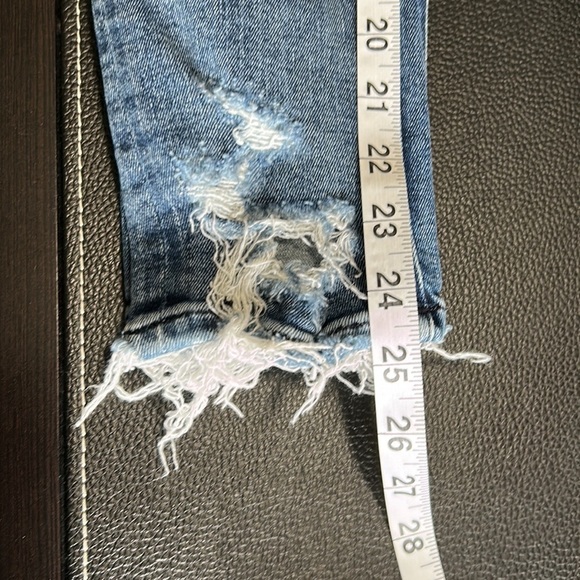 AGOLDE Sophie Crop Mid Wash Distressed Jeans Womens Designer Size 26 - Picture 14 of 14
